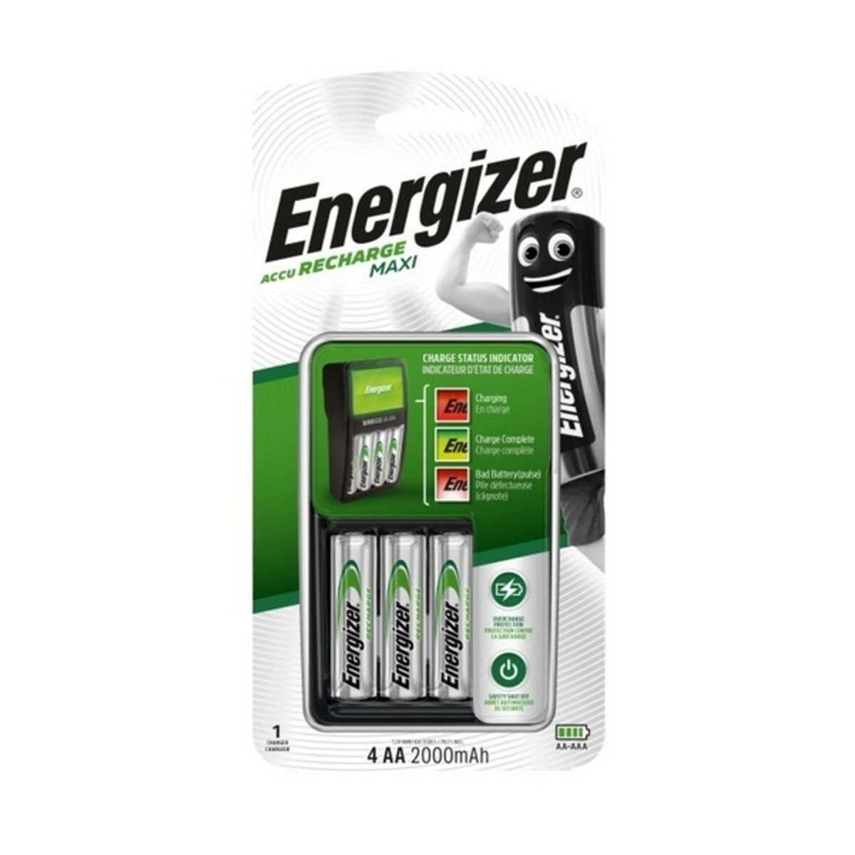 Oplader + Oplaadbare Batterijen Energizer Maxi Charger AA AAA HR6 (4 Stuks)